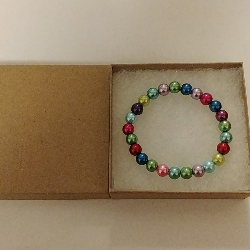 Multi Rainbow Pearl Bracelet - Picture 6 of 8